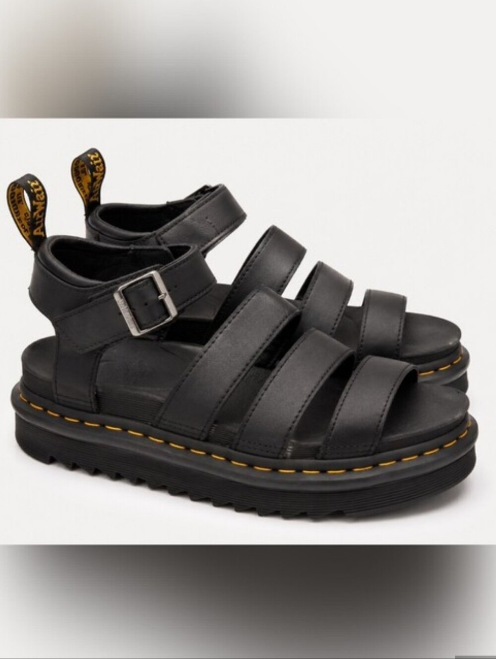 Dr. Martens Women's  Black Strappy Platform Sandals